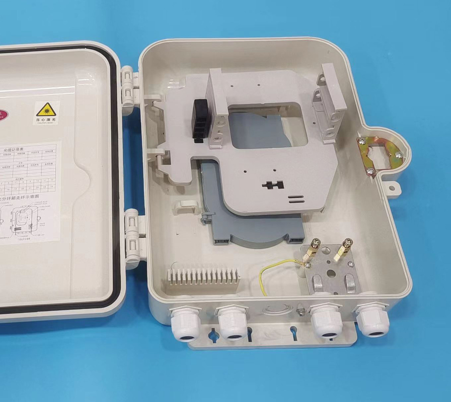 Caixa de terminação de fibra externa ABS para montagem em parede 16 portas ODB ODP para FTTH