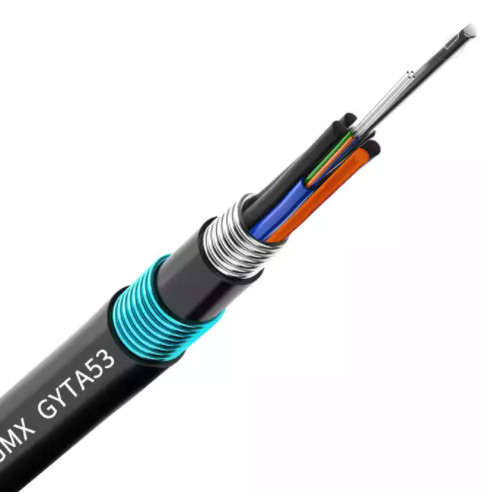Cabo de fibra óptica de enterramento direto GYTA blindado de modo único 144 núcleo com bainha dupla