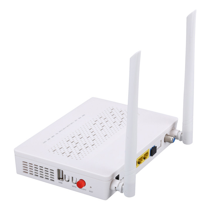 Frequência 2.4G do ganho do modo 5DBI dos POTENCIÔMETROS CATV 2T2R de TX 1310nm RX 1490nm FTTH ONU Ontário 3FE 1GE WIFI