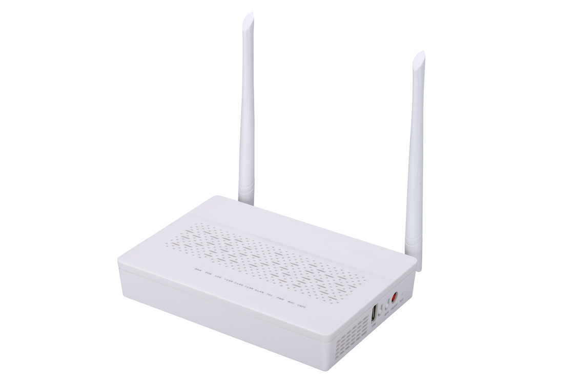2T2R modem duplo da fibra FTTH ONU dos POTENCIÔMETROS CATV do modo GPON EPON ONU 3FE 1GE WIFI