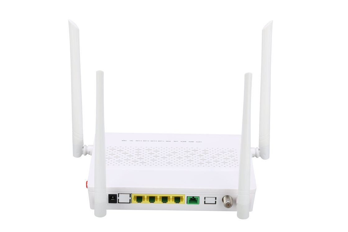 Fibra do único modo do SC do modem dos POTENCIÔMETROS CATV GPON ONU de 4GE 2.4G/5G WIFI única