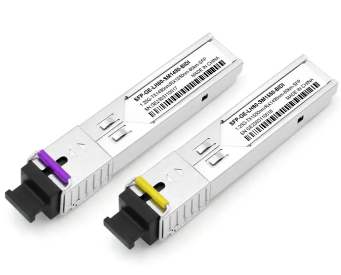 fabricante do OEM do conector BIDI do SC do transceptor 1490/1550nm da fibra ótica de 1.25G 80km SFP