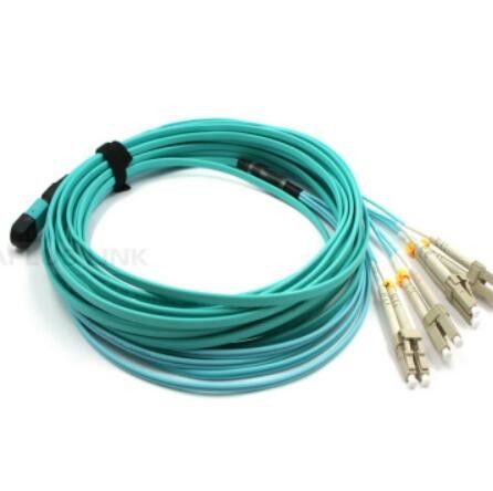 8 conector da fibra do núcleo MPO, 50um Om3 MPO ao Aqua do cabo de remendo LSZH do LC