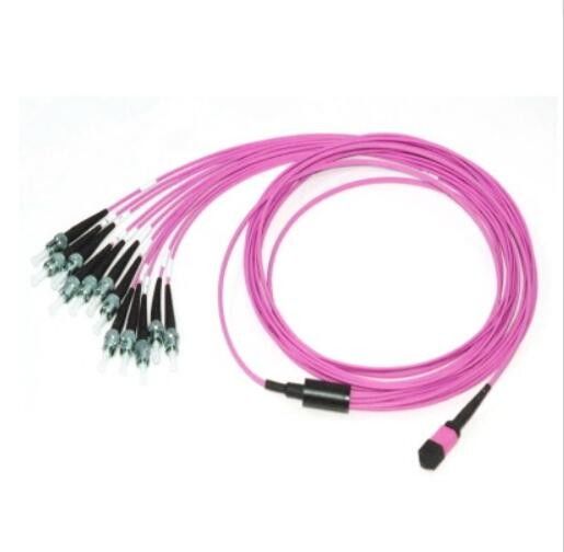 OM4 fibra ótica MPO a ST, fibra 125um do conector de MPO para uma comunicação