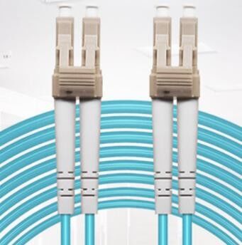 Aqua Multimode Fiber Patch Cord, cabo de remendo frente e verso OM3 do LC LC