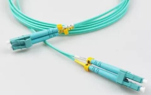 cabo de remendo da fibra multimodo de 2.0mm, Aqua do cabo de remendo do LC LC Om3