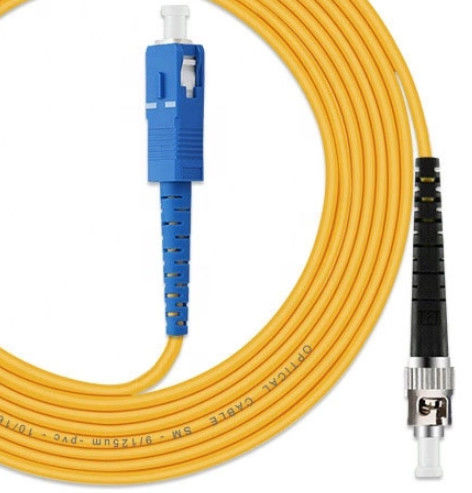 Cabo de remendo SC/UPC da fibra ótica OS2 ao único modo de ST/UPC