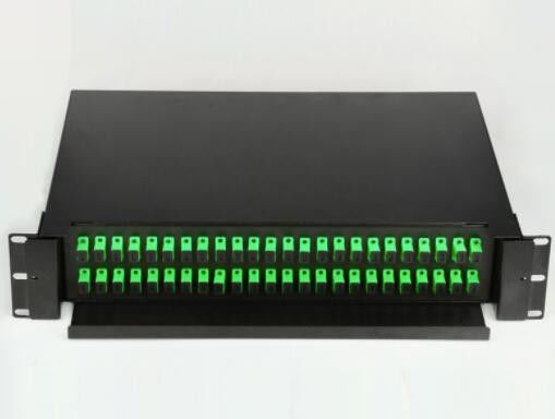painel de remendo 2U 48 portuário, painel de remendo de fibra de 19 montagens em rack que desliza o tipo