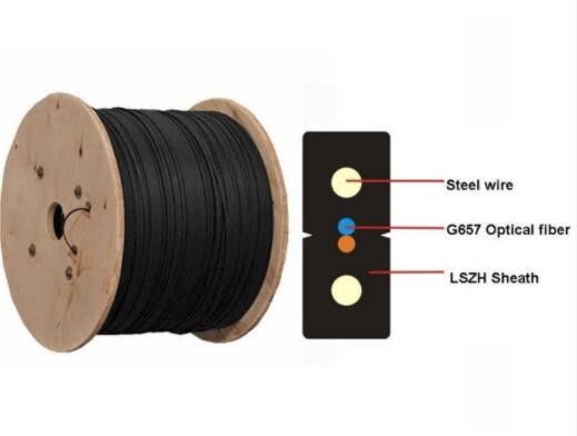 LSZH 1 2 4 cabo do remendo da fibra ótica do cabo pendente G657a de Ftth do núcleo
