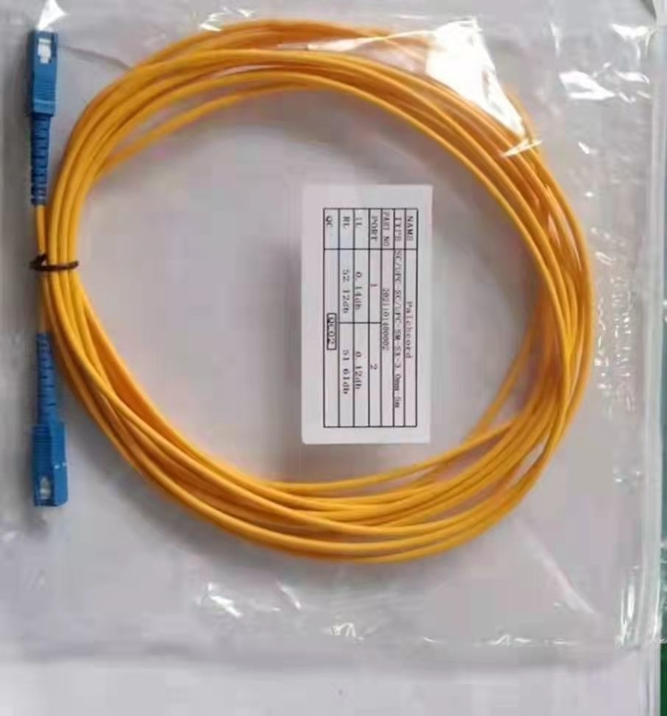 diâmetro Singlemode do SC UPC 3.0mm da palavra simples do cabo de remendo da fibra ótica do PVC de 5m