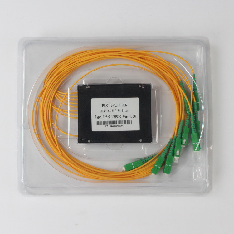 Ramo 1.5Meter da caixa do SC APC do divisor do PLC do divisor 1 x 8 da fibra ótica de 2.0MM