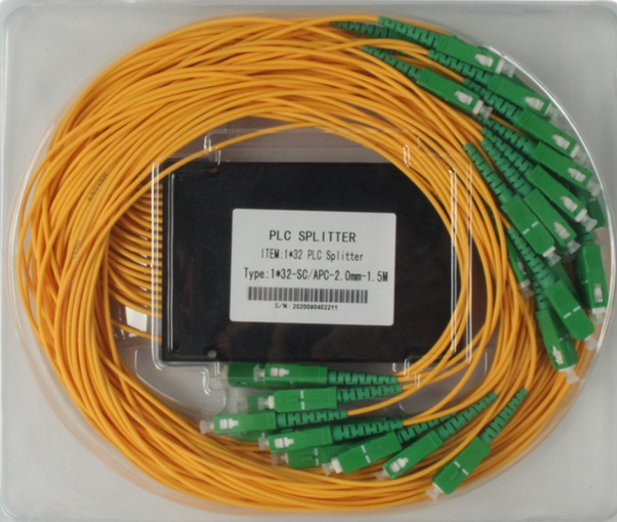 Fibra ótica do divisor do SC APC 1x32 para as tranças 1260nm de 2.0MM - comprimento do trabalho 1650nm